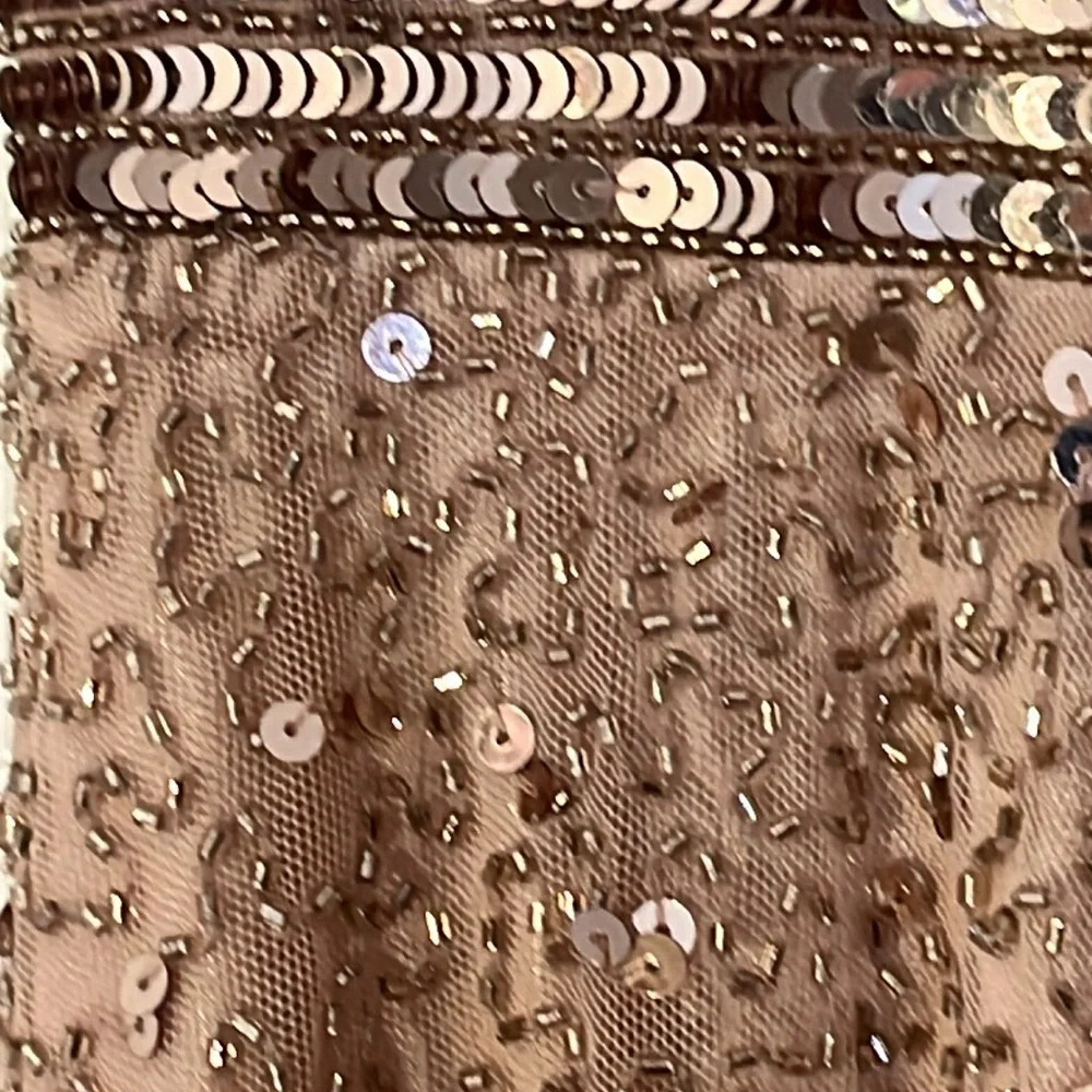 Ashley Lauren | Blush Pink fit n flare beaded & sequins Women’s size 2 sparkly - Picture 5 of 12